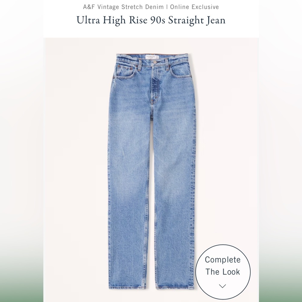 Abercrombie Ultra High Rise 90s Straight Jean